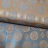 Futterstoff Jacquard Ornamente 20 mm taubenblau-bronze...