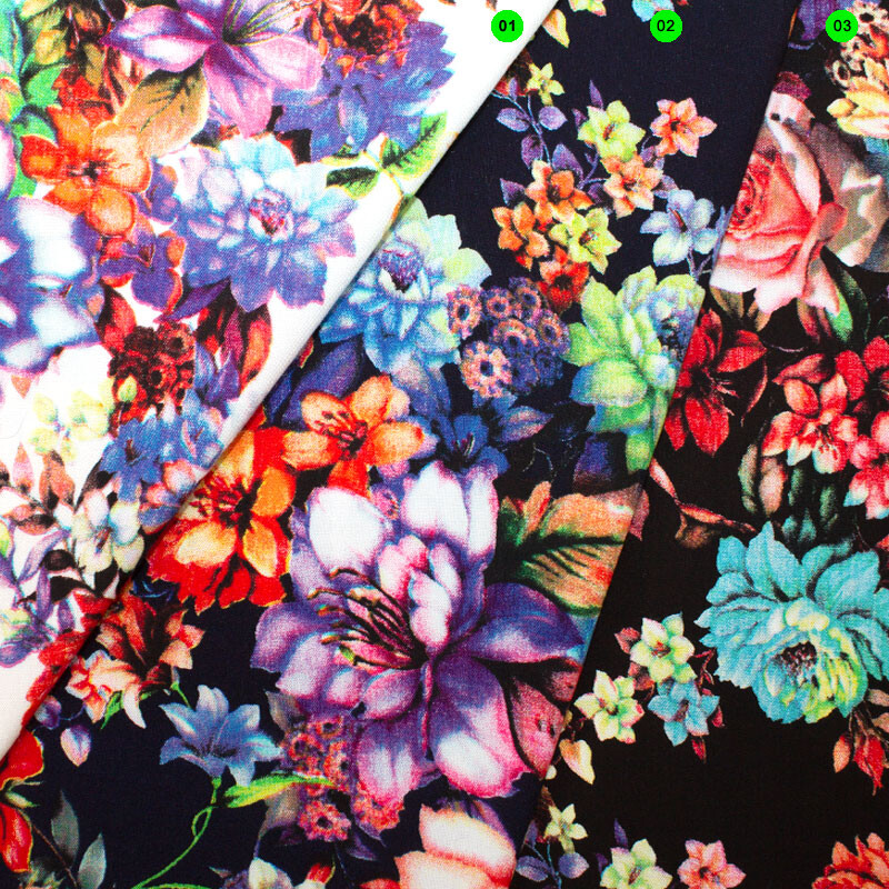 Viskose bedruckt, Blumen, Design 23531