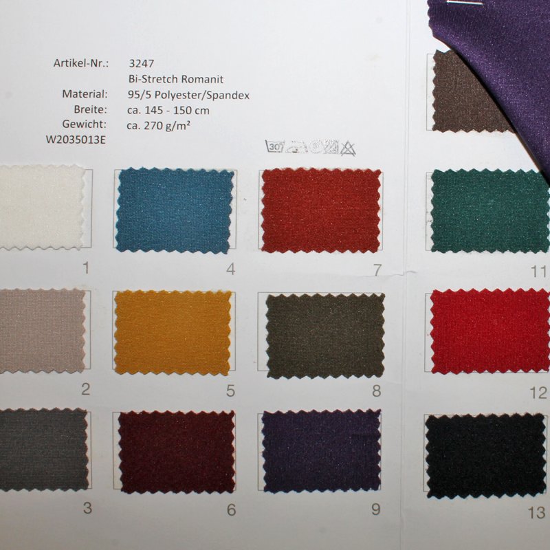 Farbkarte BI-Stretch Romanit in 14 Farben
