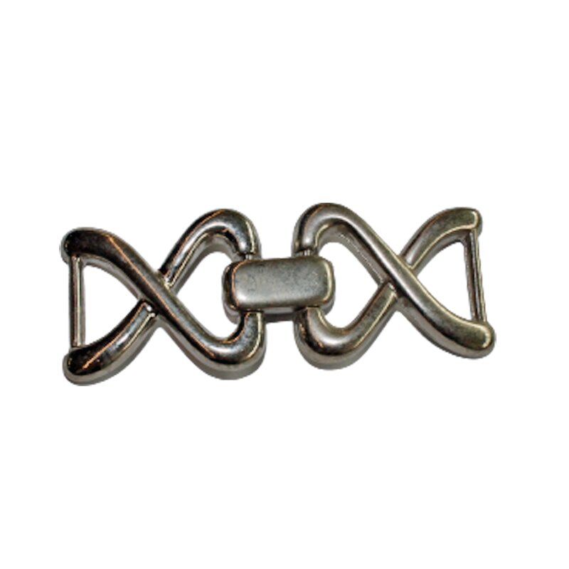 Dekoschnalle für Bänder 62 mm silber