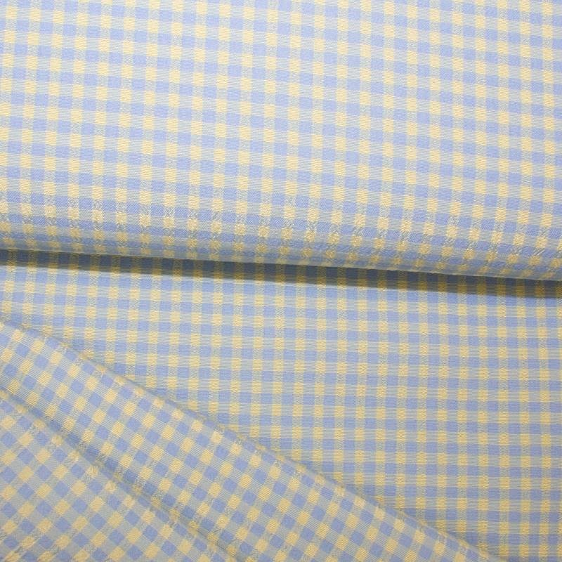 Buntgewebe Borkenkaro 3 mm pastel gelb-blau