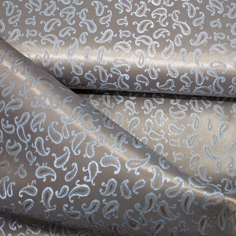 Futterstoff Jacquard Paisley 8 mm silber-beige; Design 235-F12605010 Fb. 004