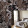 Satin Crash Flockdruck Blumen in schokobraun