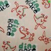 Popeline Druck "Dino Race" 03 violett