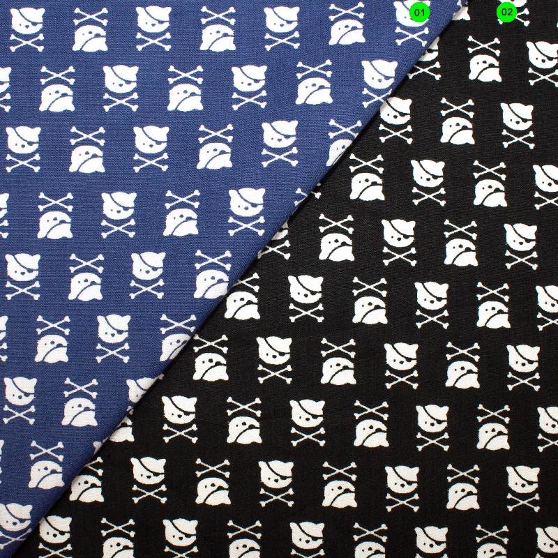 Popeline Druck 02 schwarz