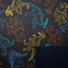 Softshell bedruckt Dinosaurier schwarz-dunkelblau
