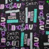 Popeline Druck 04 schwarz-violett