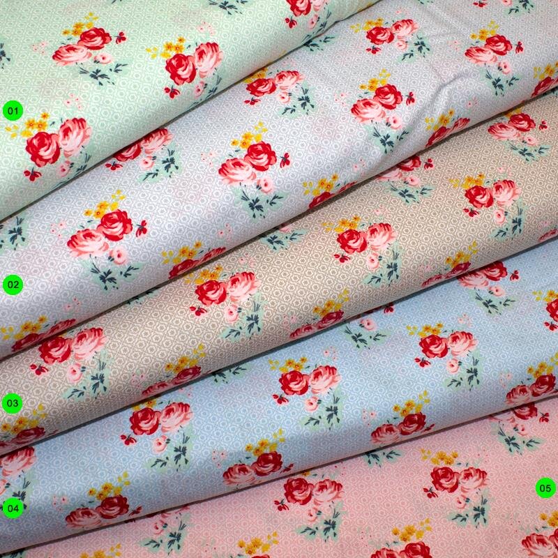 Dirndlserie  Druck Rose und Ornamenten 03 beige