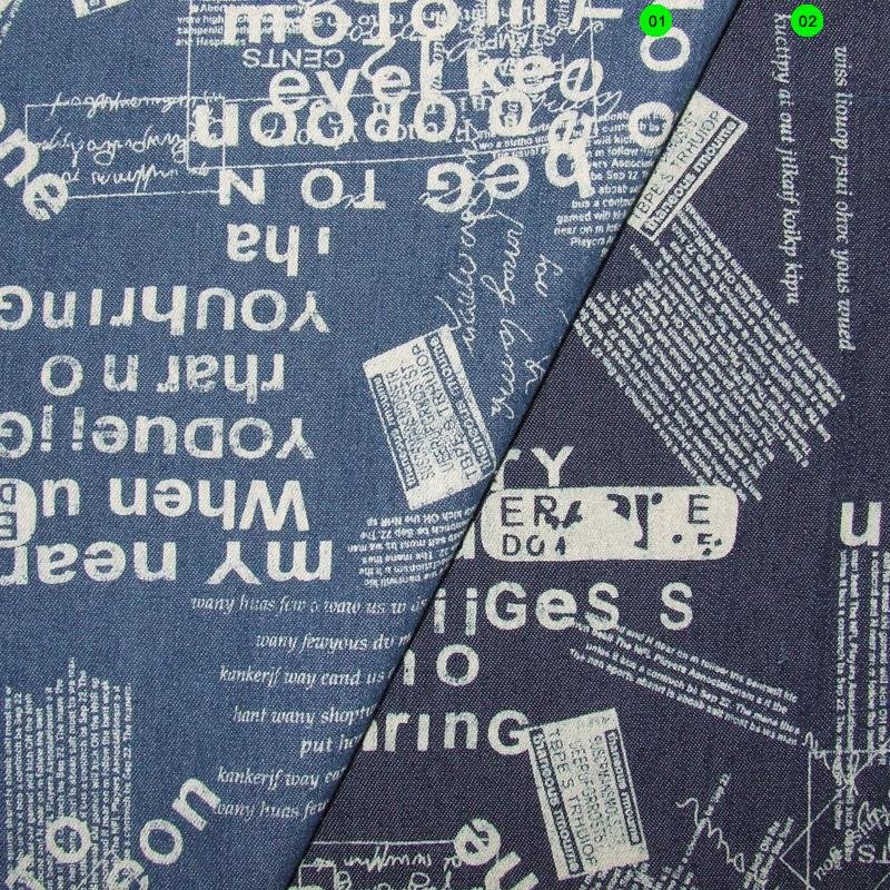 Stretch Jeans bedruckt 01 mittelblau