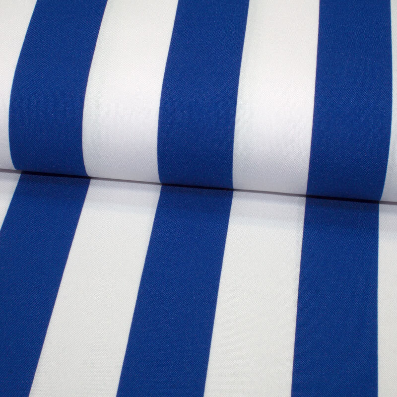 Tropical Druck Streifen 4 cm blau-weiß ÖkoTex