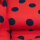 Tropical Druck Tupfen 3 cm rot-schwarz ÖkoTex