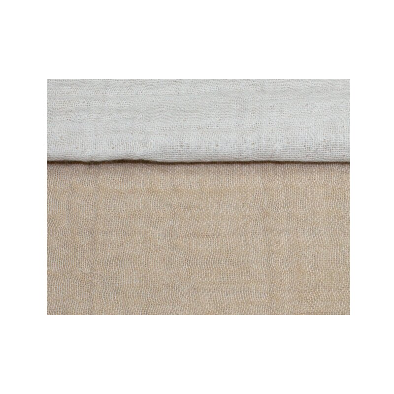Mousseline Melange mit Abseite 4-Lagig gewebt ÖkoTex 03 beige