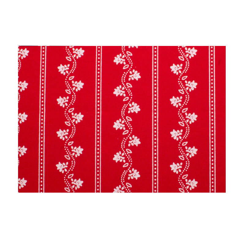 Feinpopeline Pigmentdruck Blumenranken Dirndlserie 08 rot