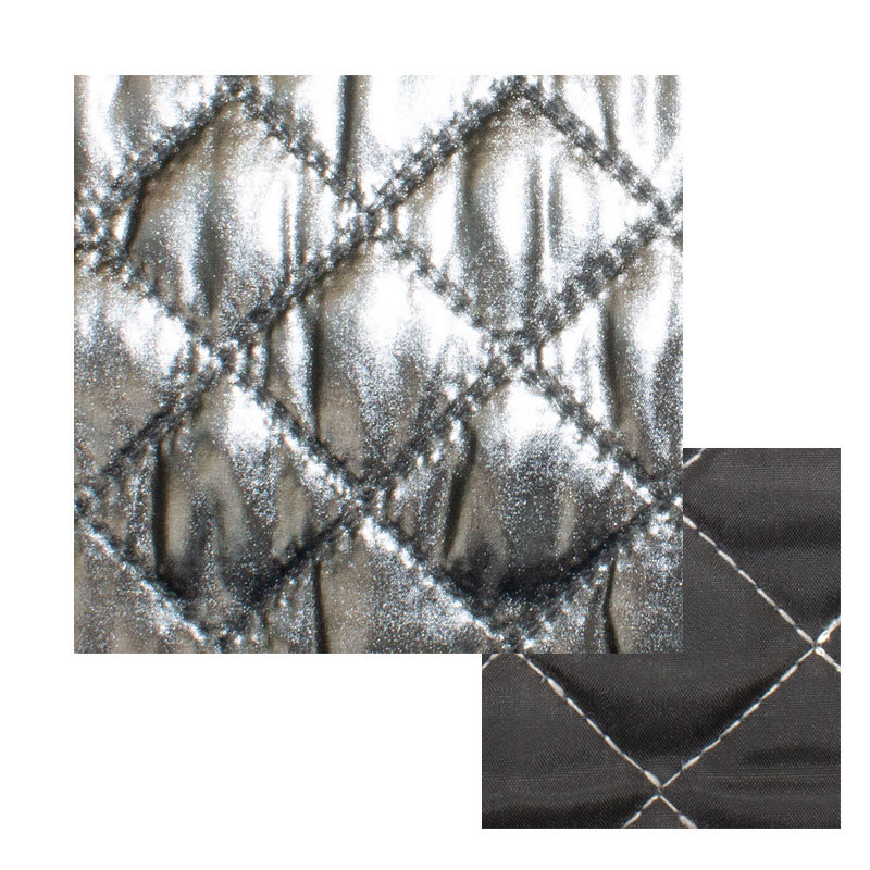 Metallfolie gesteppt mit Taftrücken 01 silber