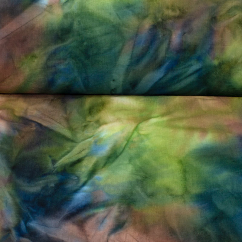 Baumwollstoff Batik Druckserie 02 grün-blau