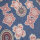 Polyester-Jersey mit Flockdruck – Florales Mandala-Muster in Denim-Optik