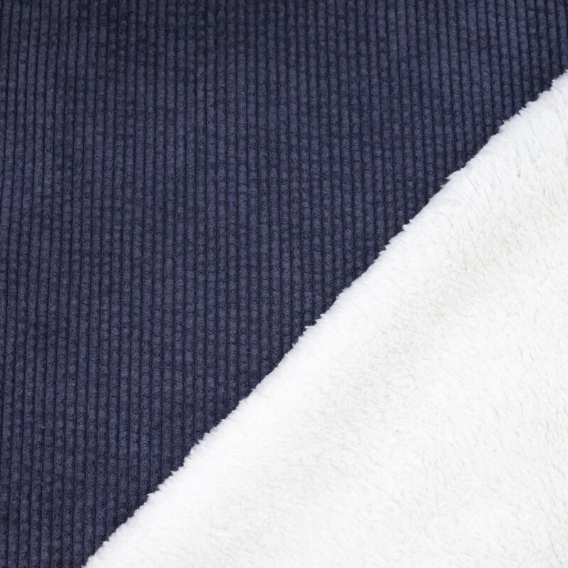 Cord mit Teddy, Navy