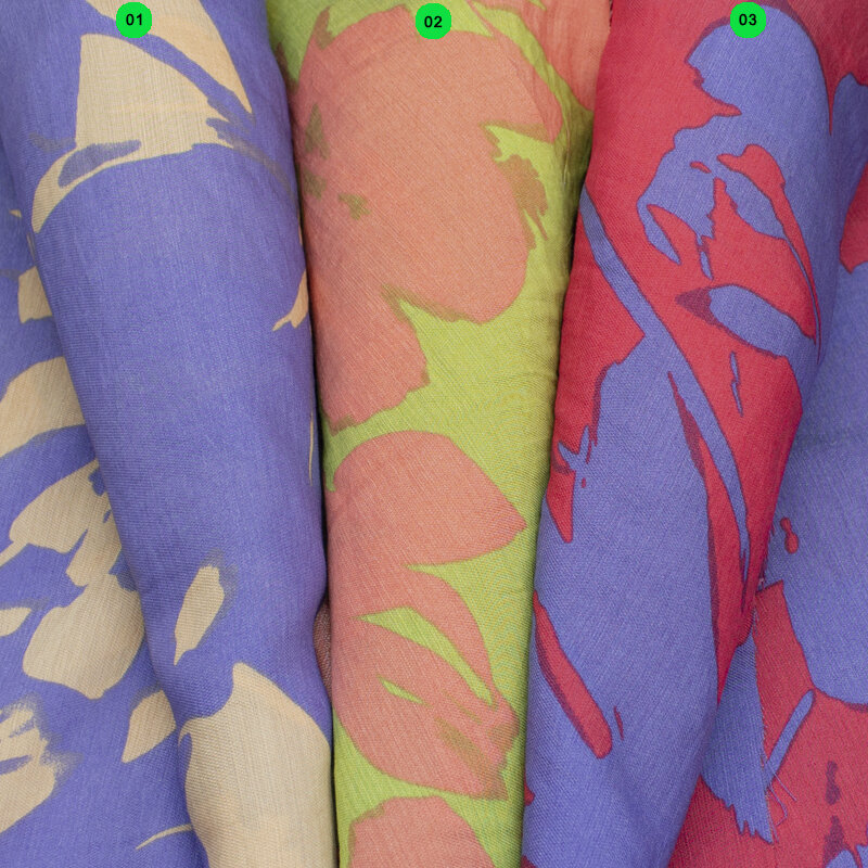 Viskose Nylon Twill, Bedruckt Blätter, Design 52032