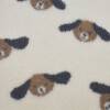 Teddystoff mit  Hundmotiv