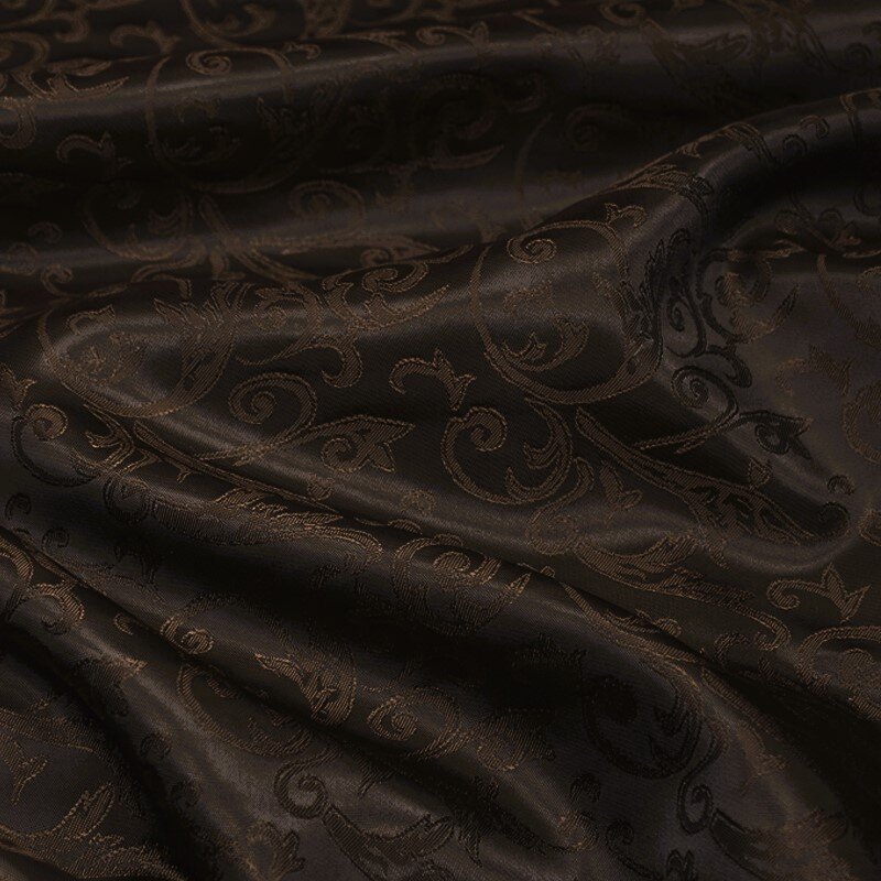 Futterstoff Jacquard Florales, dunkelbraun; 235-F126 Fb. 34
