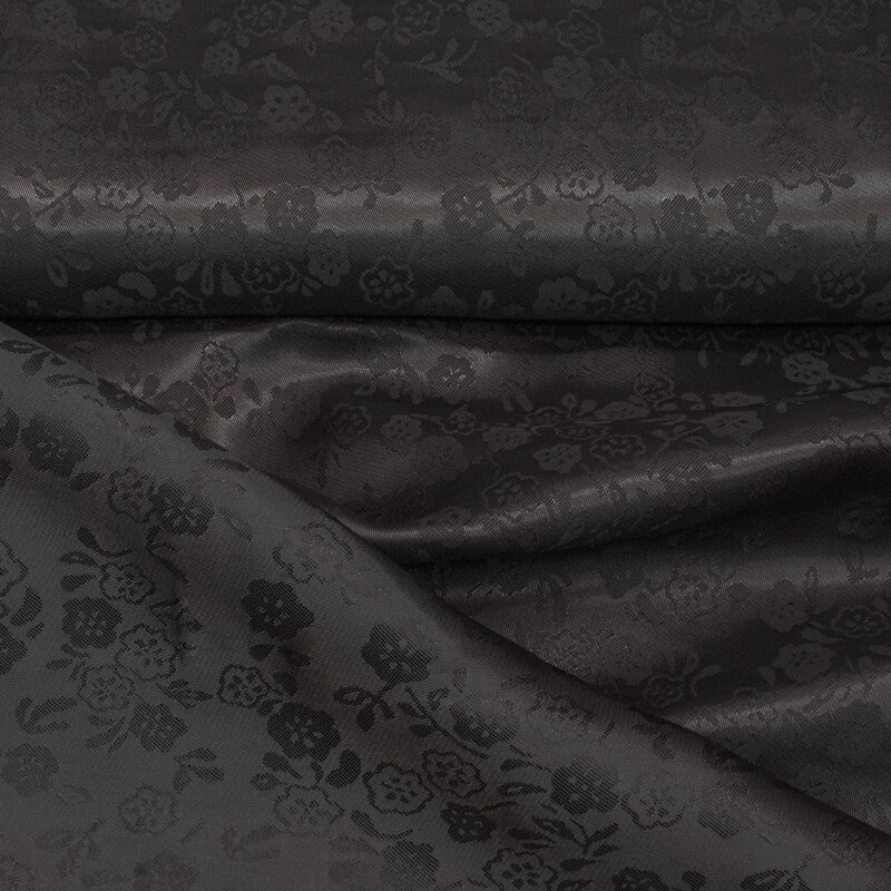 Futterstoff Jacquard Blumen, braun; 235-F111 Fb. 8942