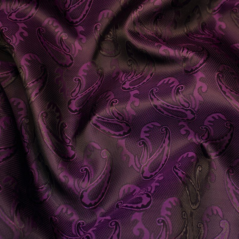 Futterstoff Jacquard Paisley 45 mm, pflaume-lila; Design 239-F5009 Fb.17