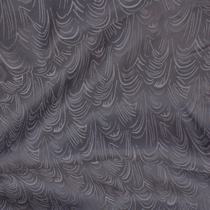 Futterstoff Jacquard Welle 20 mm, grau-silber; 234-F212 Fb.9