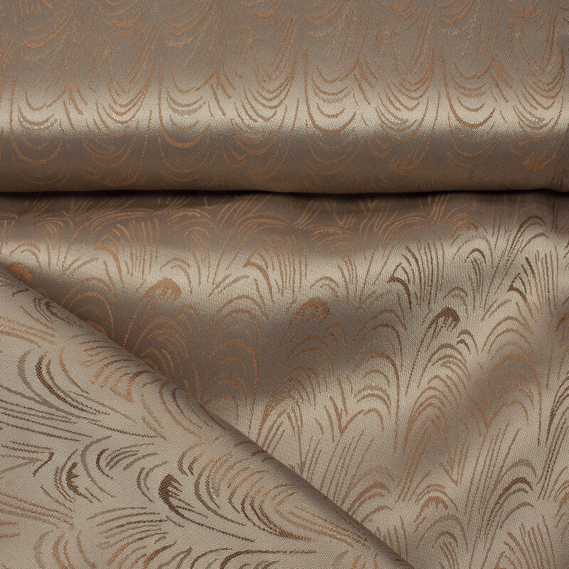 Futterstoff Jacquard Welle 20 mm, beige-dunkelgold;  Design 234-F212 Fb.2