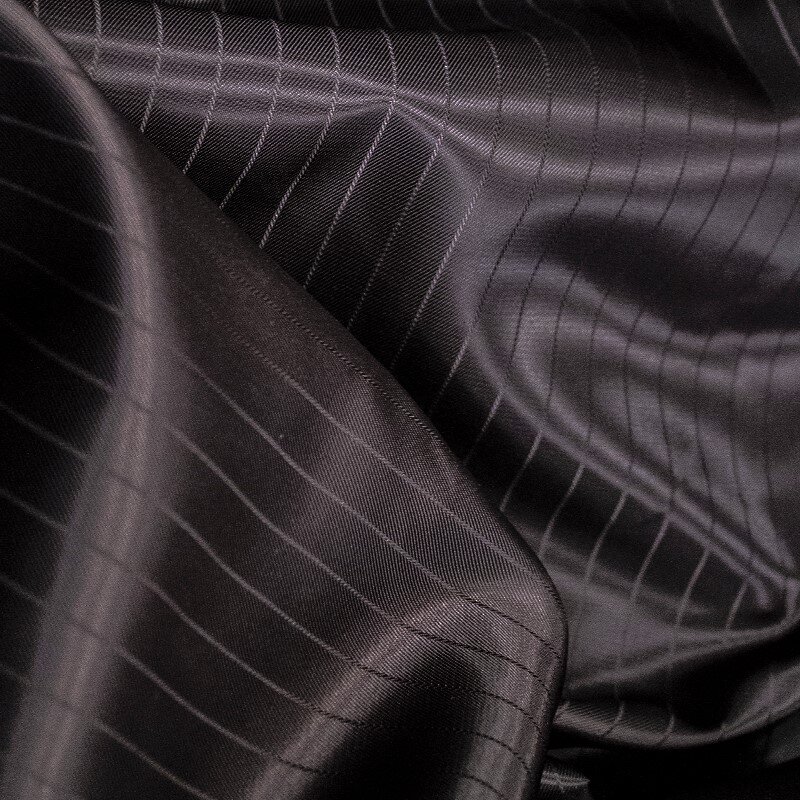 Futterstoff Jacquard Streifen, dunkelbraun;  235-F102621 Fb.235
