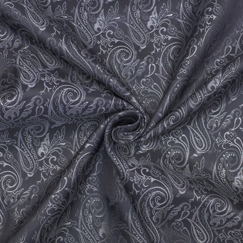 Futterstoff Jacquard Paisley 6 cm, grau-silber; 234-F9606 Fb.9