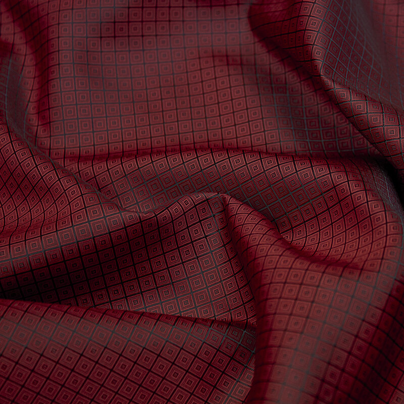 Futterstoff Jacquard Karo, weinrot; Design 235-F106801 Fb.16