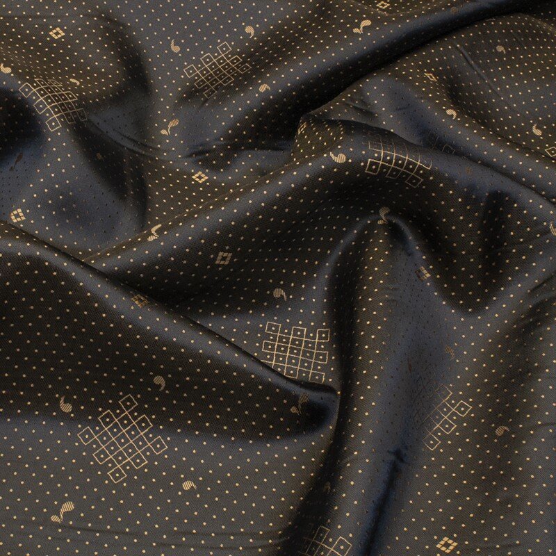 Futterstoff Jacquard geometrische Muster, dunkelbraun-gold; 234-F19 Fb.3