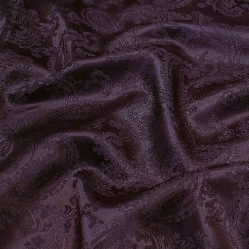 Futterstoff Jacquard Paisley, pflaume; Design 215-F124 Fb. 5