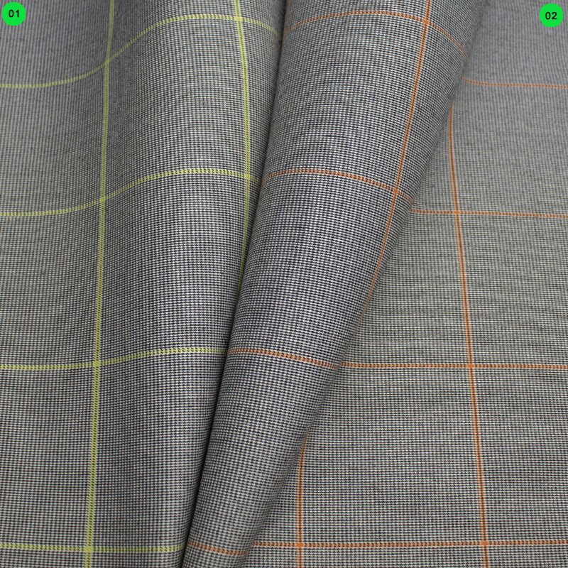 Eleganter Stretch-Anzugstoff  "Fensterkaro“ in 2 Farbvarianten