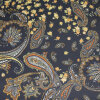 Futterstoff Viskose Acetat, Druck Paisley,schwarz, Design 2
