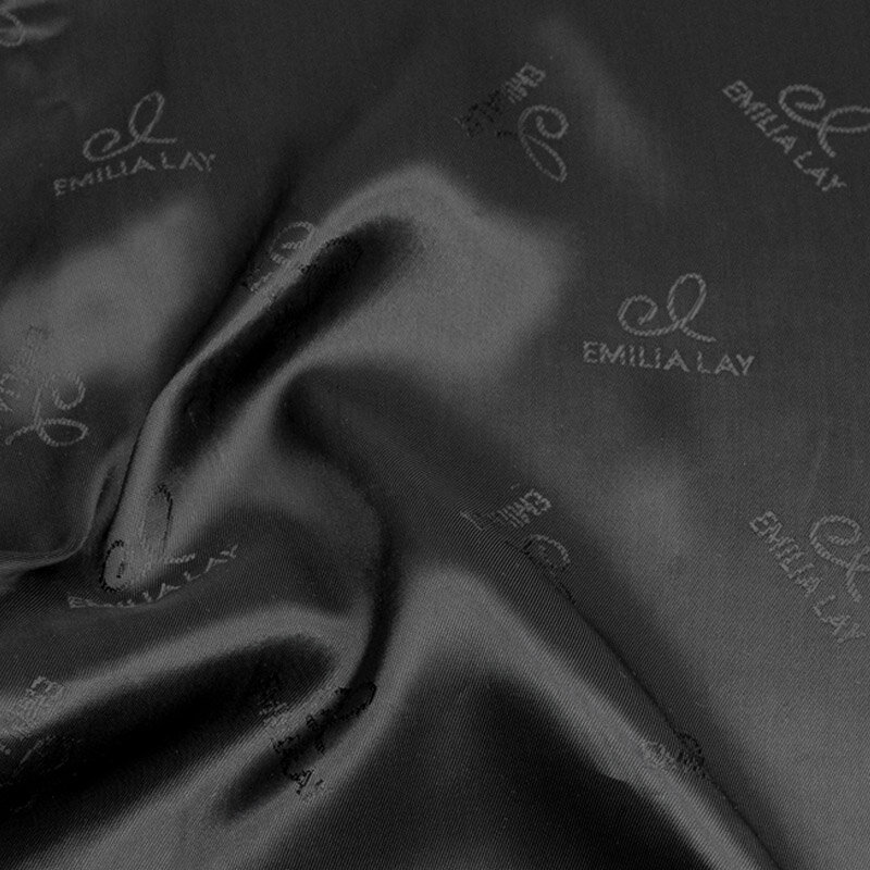 Futterstoff Taft Jacquard, Logo 2, Design 2 schwarz