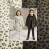 Microfell -Stoff mit Leopardenmuster