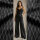 Elastischer Jacquard-Jersey mit Lurex-Rauten – Schwarz / Silber