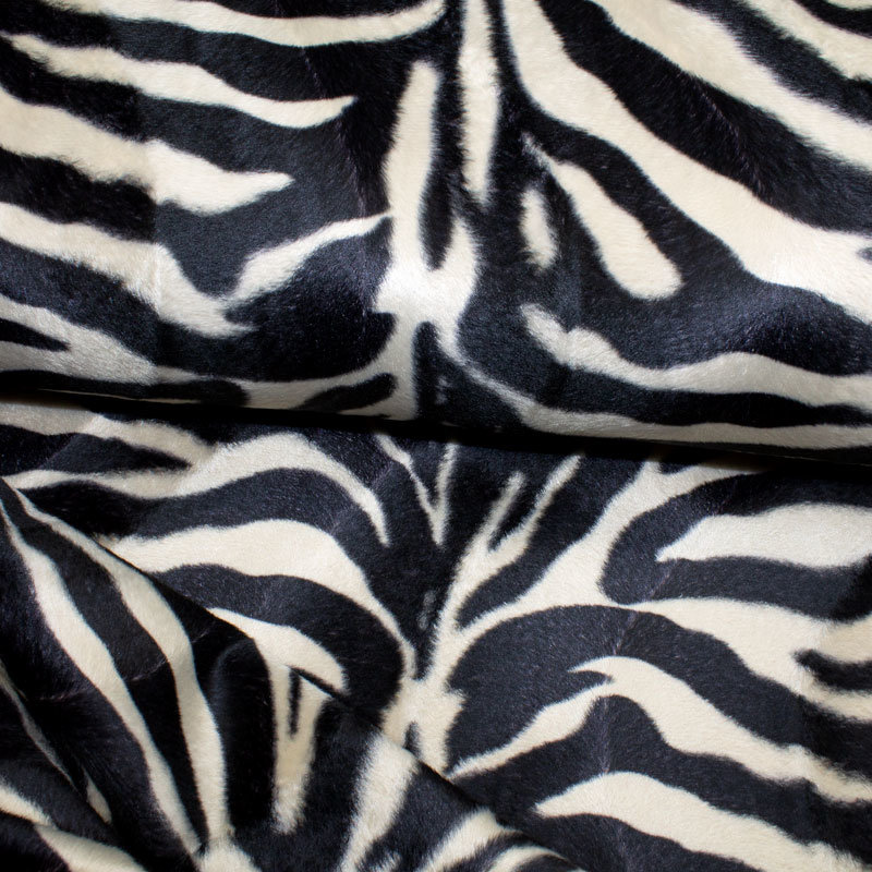 Fellimitat Zebra beige-schwarz